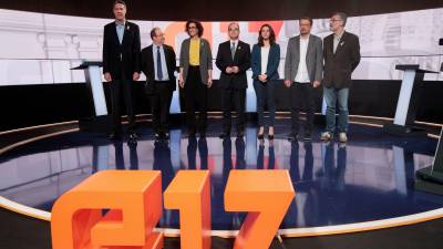 El último debate en TV3 con los candidatos, excepto Puigdemon y Junqueras. EFE