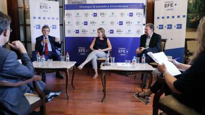 Un momento de los ‘Diálogos EFE Salud: Oncología de precisión e inmunoterapia’. FOTO: EFE