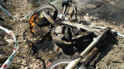 Imagen de la moto que se ha incendiado. FOTO: DT