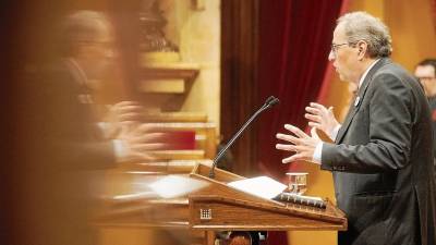 Torra hizo balance este jueves en el Parlament de su primer año al frente de la Generalitat. FOTO: EFE