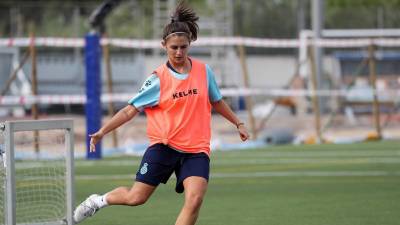 Paola Soldevila en un entrenamiento con el Espanyol. FOTO: RCD Espanyol
