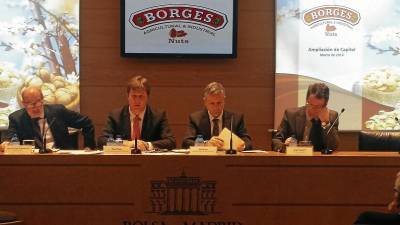 Imagen de archivo de la presentación en la Bolsa de Madrid de la salidaa Bolsa de Borges. FOTO: DT
