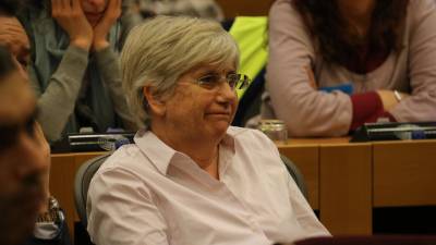 La consellera Clara Ponsatí, destituïda pel 155, al Parlament Europeu. foto:acn