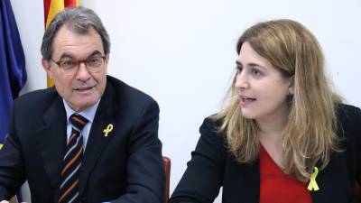 El president del PDeCAT, Artur Mas, i la coordinadora general del partit, Marta Pascal, en la reunió del Comitè Nacional a la seva seu. FOTO: ACN