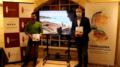 Imagen del alcalde de Tarragona y el presidente de la DO Tarragona en la presentación en Madrid. ACN