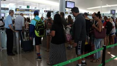 Control de seguridad en el aeropuerto de El Prat a mediados de este mes de agosto.