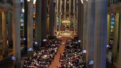 Imatge general de la missa celebrada a la Sagrada Família aquest 20 d'agost de 2017. Foto: ACN