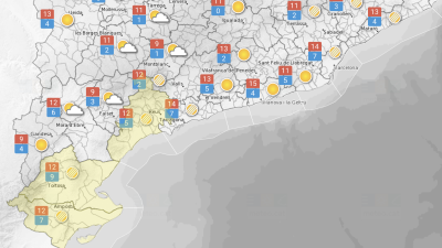 La previsió meteorològica d'aquest diumenge, 28 de novembre. Foto: Meteocat