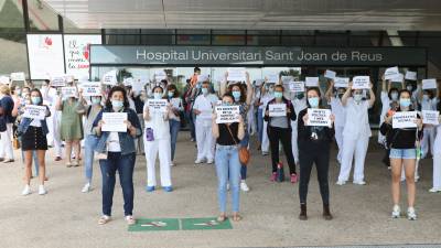 Protesta del personal de enfermería del Sant Joan, en junio de 2020. FOTO: A.M./DT
