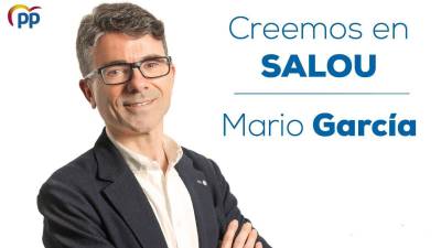Un cartel de campaña de Mario García, alcaldable popular por Salou.