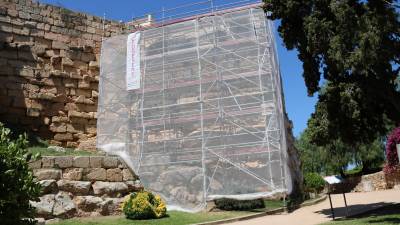 Reparats els danys causats a la Torre de la Minerva de Tarragona. Foto: F.A.