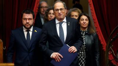 El president de la Generalitat, entrando en el hemiciclo del Parlament de Catalunya. FOTO: EFE