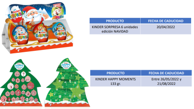 Imagen de archivo de varios productos de Kinder. Foto: Kinder