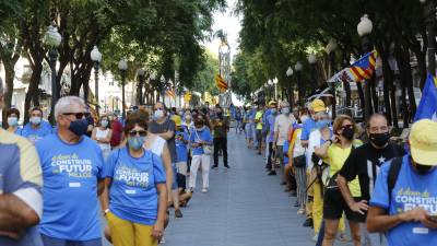 Imagen de la manifestación estática en la Rambla de Tarragona. Pere Ferré