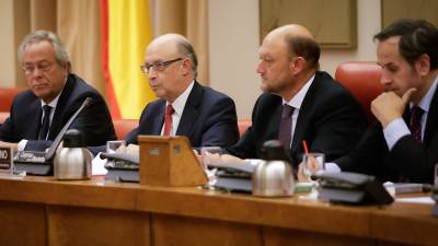 El ministre d'Hisenda, Cristóbal Montoro, aquest 20/09/2017 al Congrés dels Diputats per explicar la intervenció a Catalunya