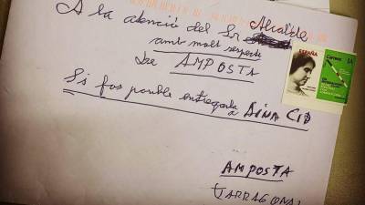 Esta es la carta que recibió Aina Cid de su admirador, Josep. FOTO: Aina Cid