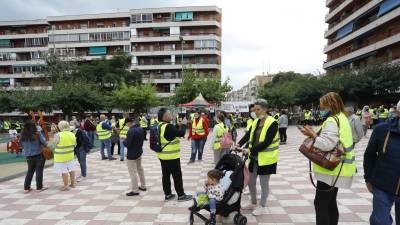 Imagen de los presentes en la concentración de ayer en Sant Pere i Sant Pau. FOTO: pere ferré