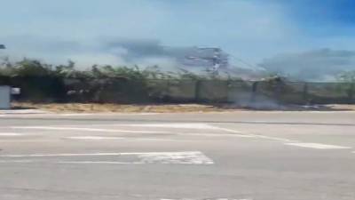 Imagen del incendio sacada de un vídeo del Ajuntament de Calafell.