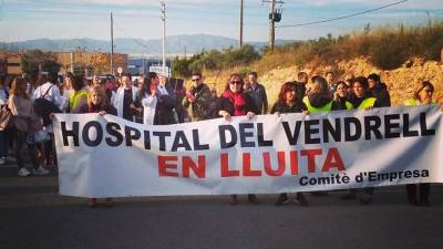 Una de las protestas de los trabajadores del hospital.