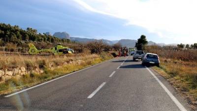 Imatge d'arxiu d'un accident que va ocórrer a la carretera T-334, a Horta.
