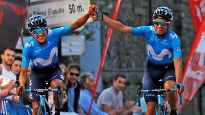 Richard Carapaz y Mikel Landa son los hombres fuertes del Movistar de cara al Giro. FOTO: EFE