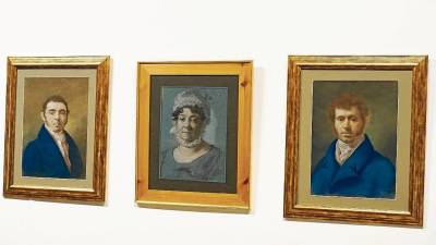 Tres retrats obra de Vicente Rodes al museu vallenc que obre la mostra aquest dissabte. FOTO: Alba Tudó