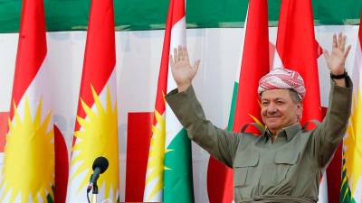 El presidente de la región autónoma del Kurdistán iraquí, Masud Barzani, en un acto de campaña en Erbil (Irak), el viernes. Foto: mohamed messara/efe