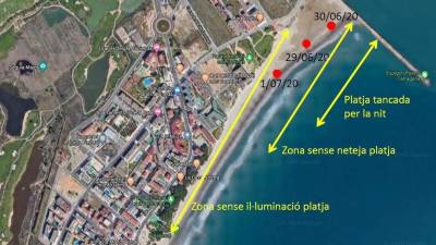 Infografía de las medidas tomadas en Vila-seca para el desove de tortugas marinas. FOTO: DT
