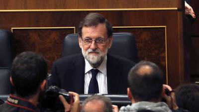 Mariano Rajoy en su escaño del Congreso de los Diputados. EFE