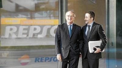 Antoni Brufau, presidente de Repsol, y Jon Josu Imaz, consejero delegado, marcaron una nueva hoja de ruta a principios de junio. FOTO: dt