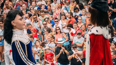 L'última actuació dels gegants del Vendrell va ser a les festes de Sant Magí de Tarragona.
