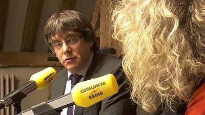 Fotografia facilitada per Catalunya Ràdio del president de la Generalitat, Carles Puigdemont