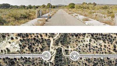 Imágenes del sector de Port Olivet, en L’Ametlla de Mar, paralizado. FOTO: Google Earth (nación rotonda)