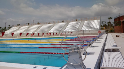 La piscina olímpica ya está prácticamente acabada.