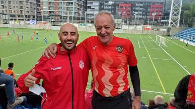 Marc Marruecos y Ricardo Pachecho juntos en el Estadi Nacional durante el encuentro disputado entre el Andorra y el Nàstic. foto: i delaurens
