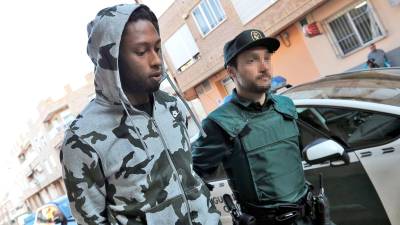 Rubén Semedo cuando fue detenido cuando era jugador del Villarreal. Foto: EFE