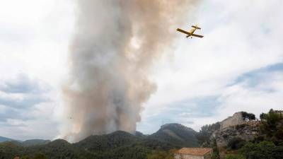 Imagen del incendio ocurrido hace unas semanas en Santa Coloma de Queralt. Foto: EFE