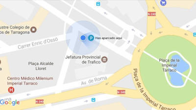 En el mapa quedará guardada la ubicación del vehículo aparcado. Foto: Google Maps