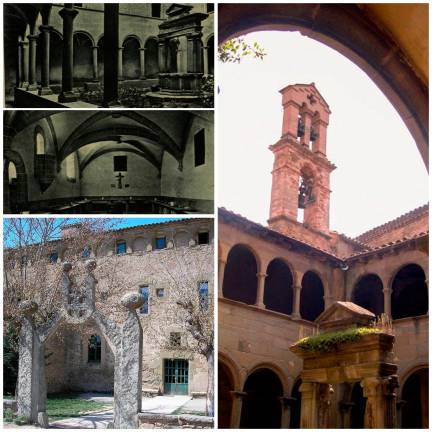 Refetor, claustre i façana del col•legi de missions de Sant Tomàs de Riudeperes on estudià fra Antoni Cardona i Grau.