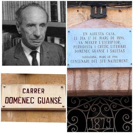 Domènec Guansé dona nom al carrer on l’edifici del ‘Diari de Tarragona’ és l’únic immoble existent. Placa a la façana del carrer Méndez Núñez on va néixer l’escriptor el 1894. FOTO: cedida