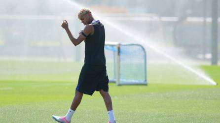 Lamine Yamal, durante un entrenamiento. Foto: EFE