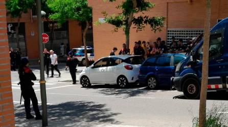 Identificaciones y cacheos a la afición del Real Murcia. Foto: cedida