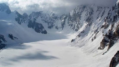 La glacera del Kirguizistan on ha ocorregut l'accident dels tres alpinistes. Foto: FECC