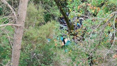 Parte del vertido está tapado por las ramas y maleza. Foto: DT