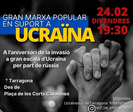 $!Hoy, manifestación en Tarragona en defensa de Ucrania