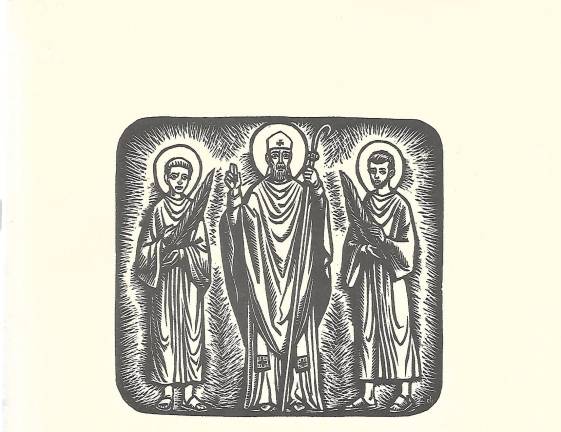 Il·lustració: Xilografia en boix al·legòrica de Sant Fructuós. Foto: Obra de Ricard Marlet.