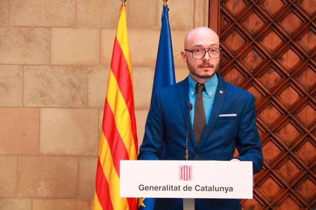 El cap de l’oficina del Parlament Europeu, Sergi Barrera, en un acte pel Dia d’Europa al Palau de la Generalitat. Foto: ACN