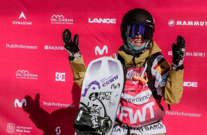 Núria Castán, antes de tomar la salida en Baqueira. Foto: Instagram