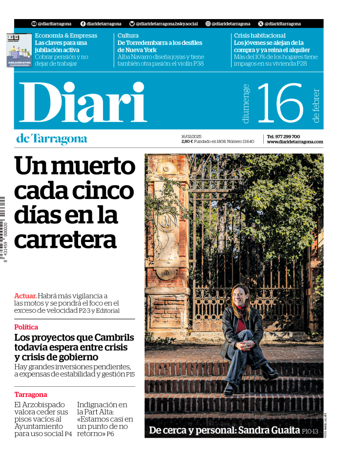 Portada del Diari del domingo 16 de febrero de 2025
