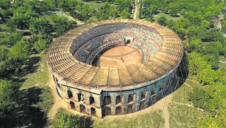 El anfiteatro de Tarraco en todo su esplendor, en una recreación virtual del siglo II aC. Foto: Imperivm/Cedida